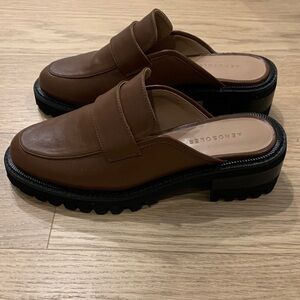 AEROSOLES Brown Slip-On Loafers